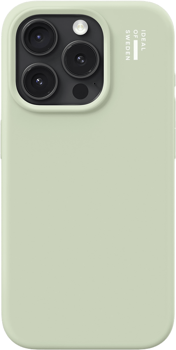Silicone Case Iphone 15 Pro Sage Green, från Ideal Of Sweden, i färgen green.