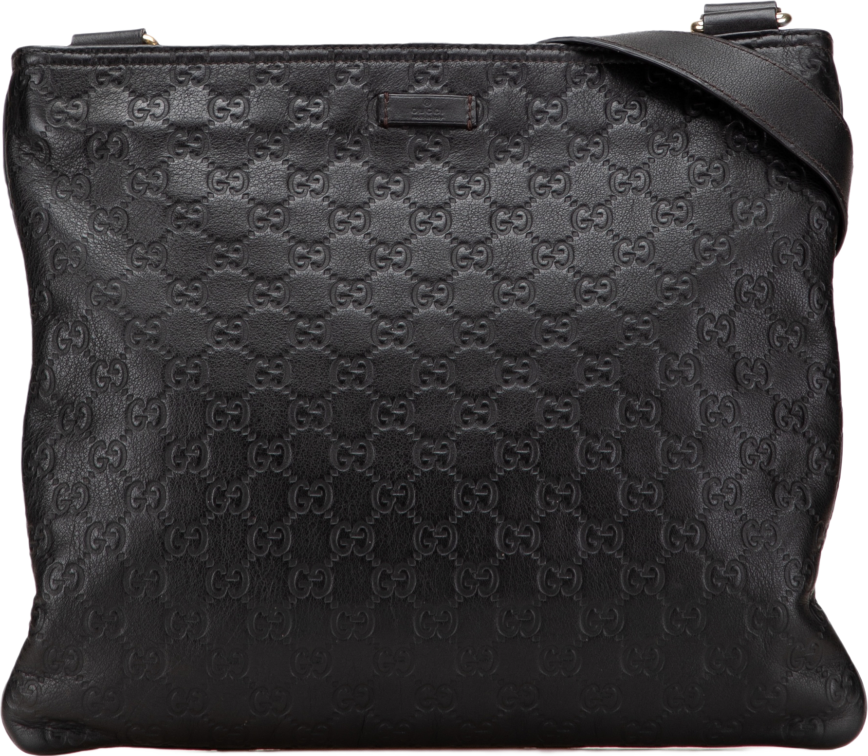 Gucci Guccissima Crossbody, från Luxclusif, i färgen dark brown.