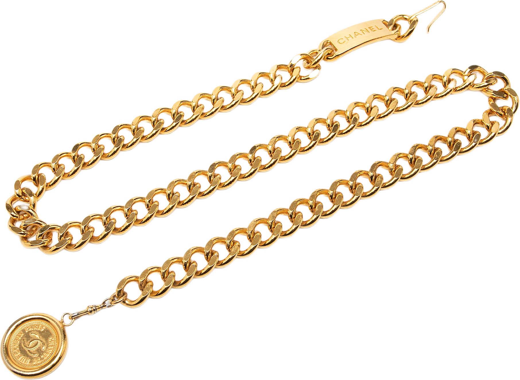 Chanel Cc Gold Plated 31 Rue Cambon Medallion Chain Belt, från Luxclusif, i färgen guld.