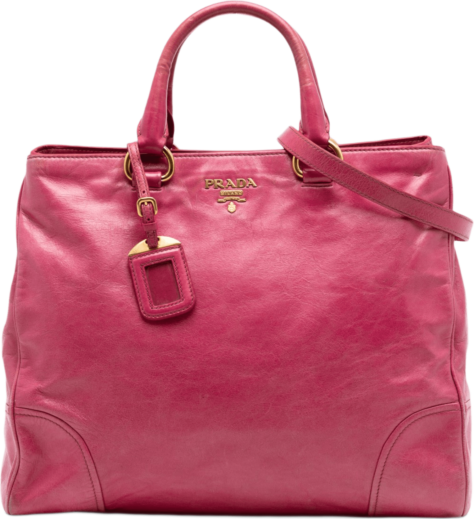 Prada Vitello Shine Satchel, från Luxclusif, i färgen pink.