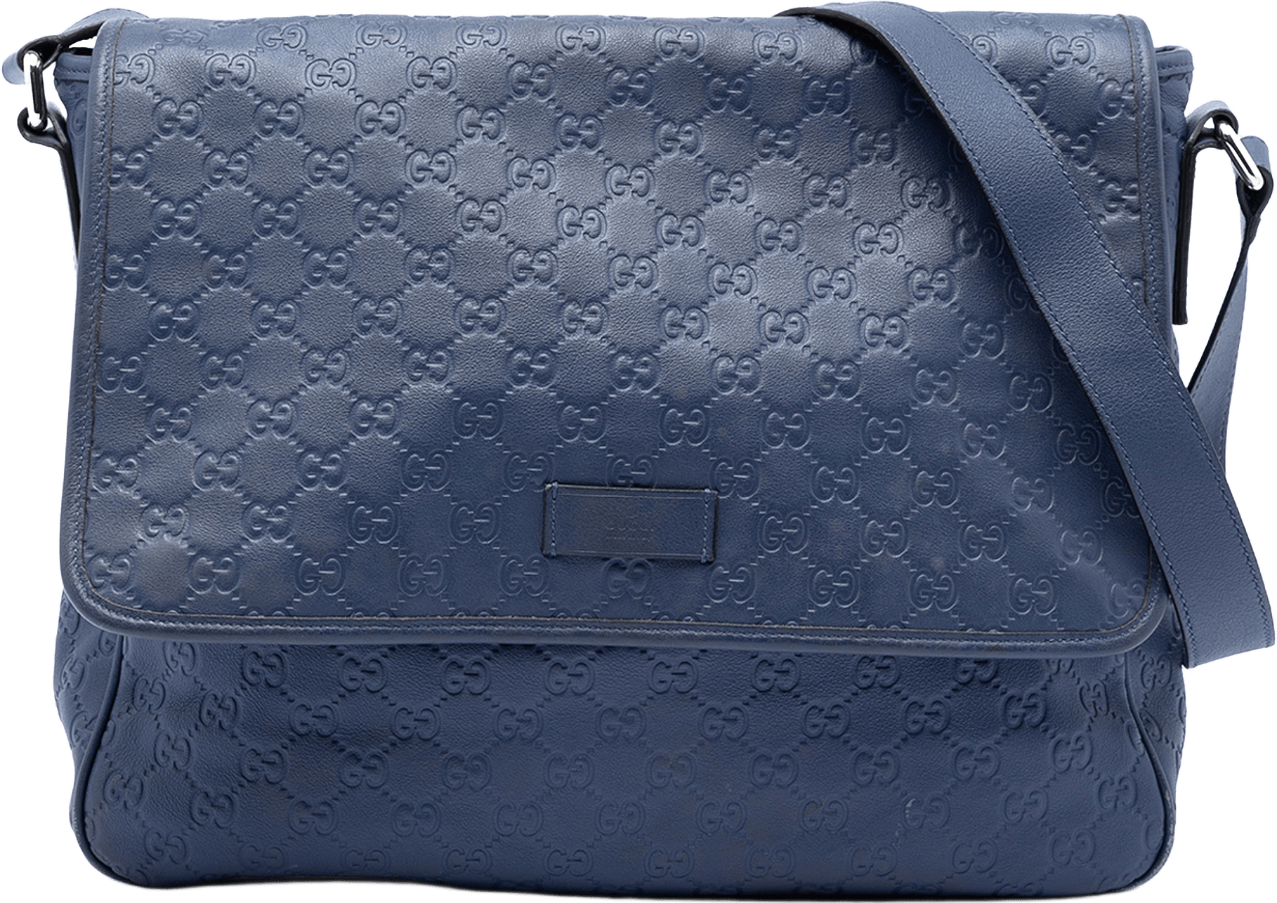 Gucci Guccissima Messenger Bag, från Luxclusif, i färgen blue.