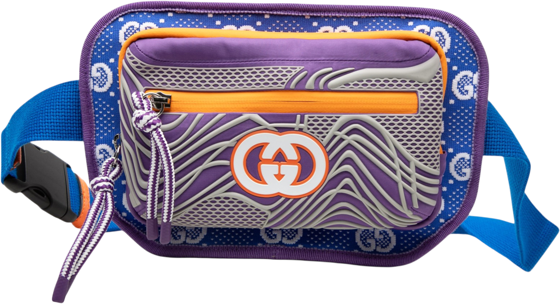 Gucci Gg Nylon And Rubber Belt Bag, från Luxclusif, i färgen blue.