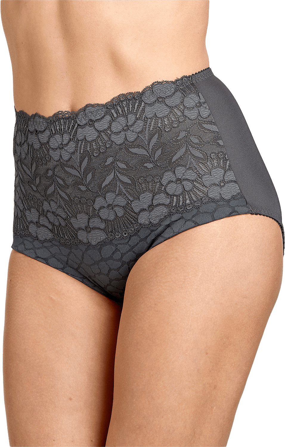 Jacquard & Lace Trosgördel, från Miss Mary of Sweden, i färgen mörkgrå.