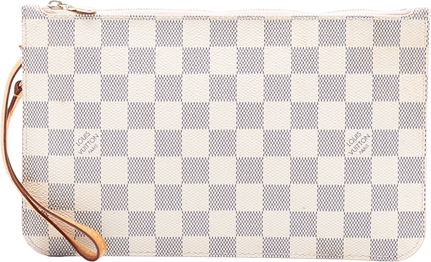 Louis Vuitton Damier Azur Neverfull Mm Pouch, från Luxclusif, i färgen white.