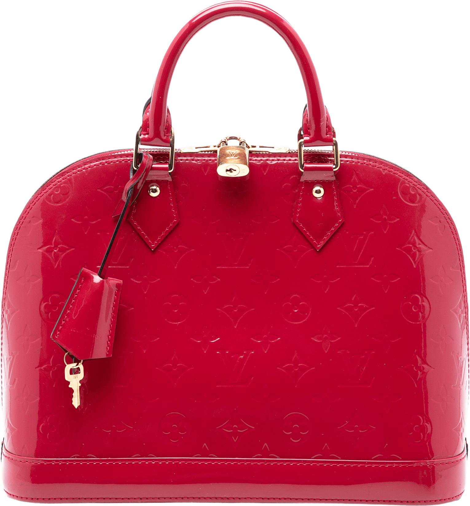 Louis Vuitton Monogram Vernis Alma Pm, från Luxclusif, i färgen red.