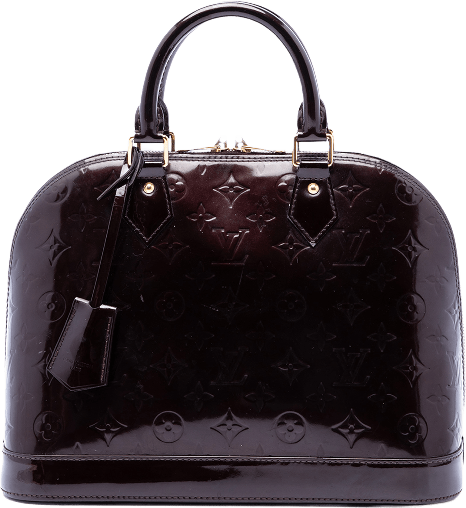 Louis Vuitton Monogram Vernis Alma Pm, från Luxclusif, i färgen purpur.