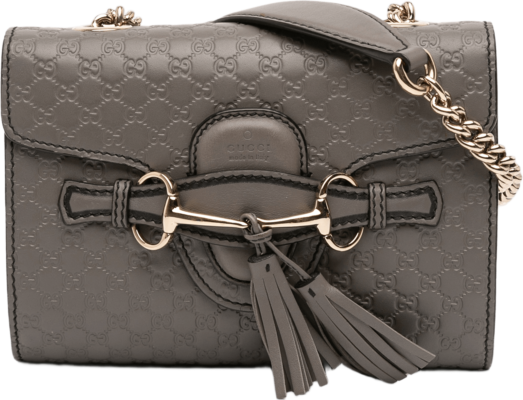 Gucci Mini Microguccissima Emily Crossbody, från Luxclusif, i färgen gray.
