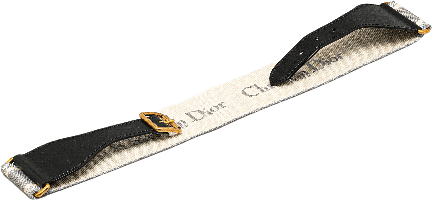 Dior Embroidered Logo Strap, från Luxclusif, i färgen gray.