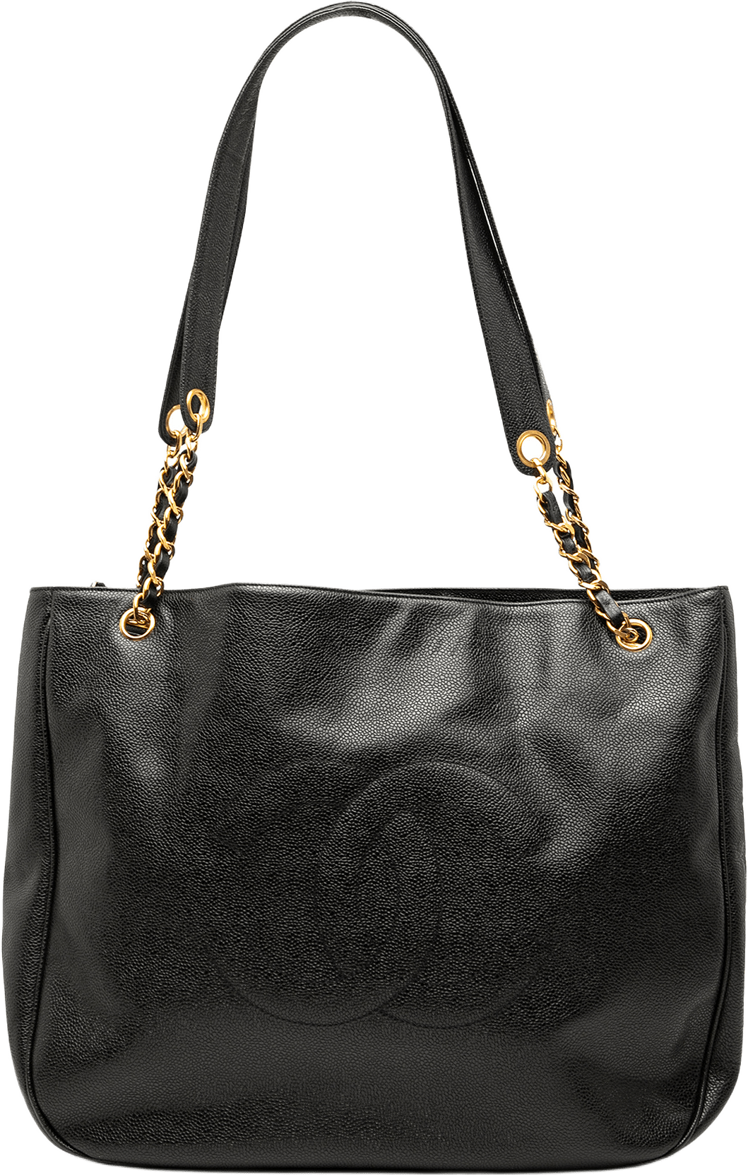 Chanel Cc Caviar Chain Tote, från Luxclusif, i färgen black.