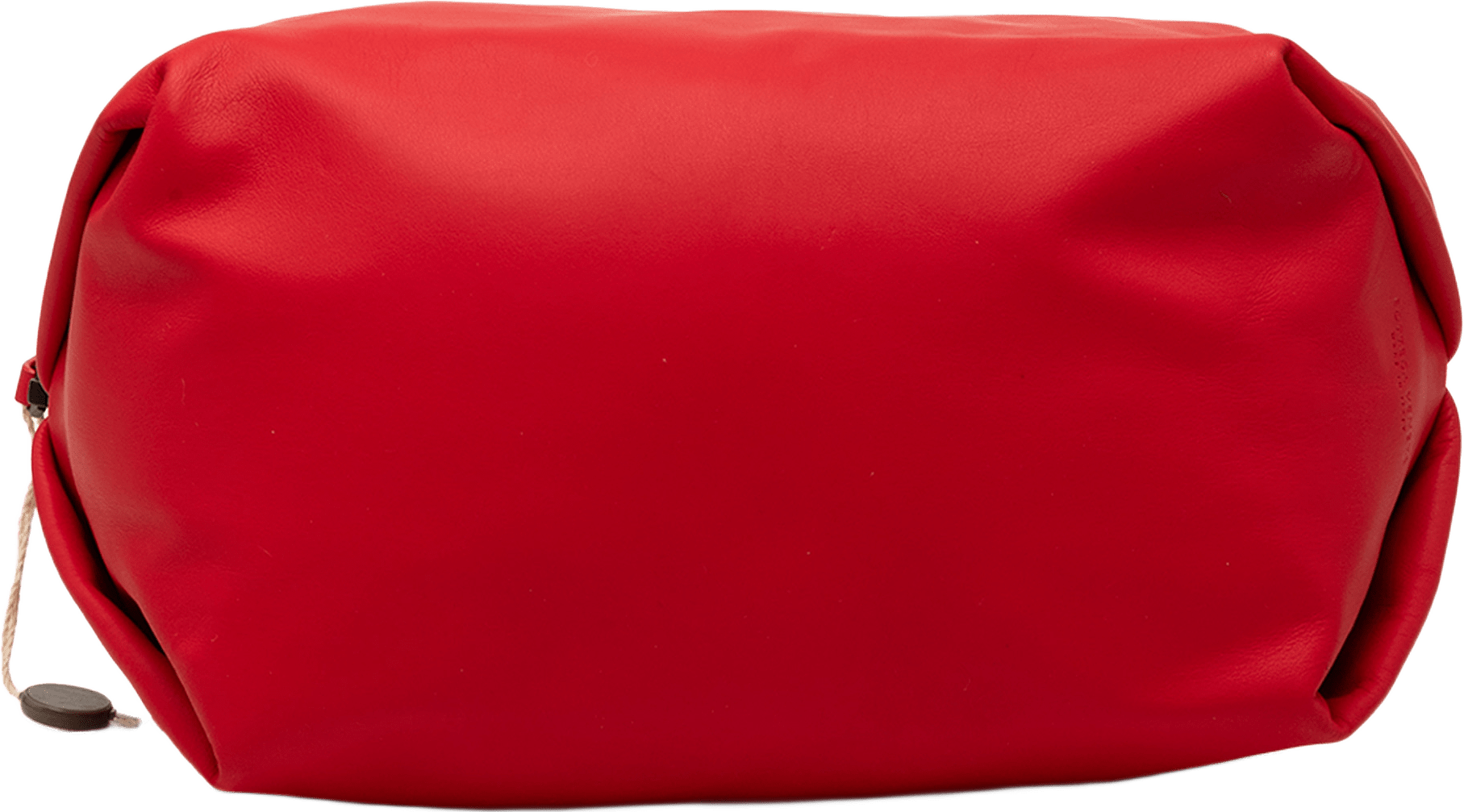 Bottega Veneta Lambskin Pouch, från Luxclusif, i färgen red.