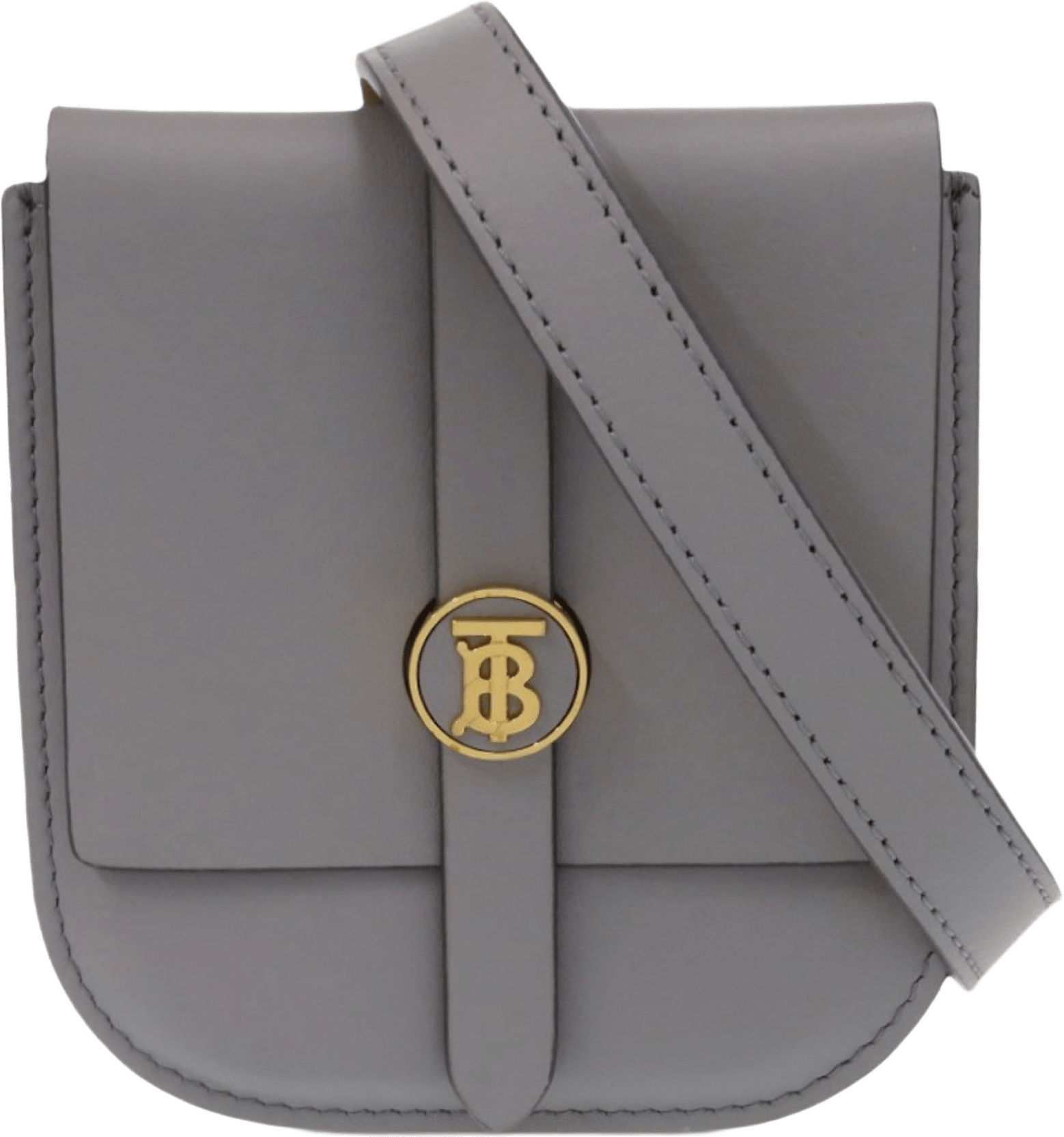 Burberry Leather Tb Anne Belt Bag, från Luxclusif, i färgen grå.