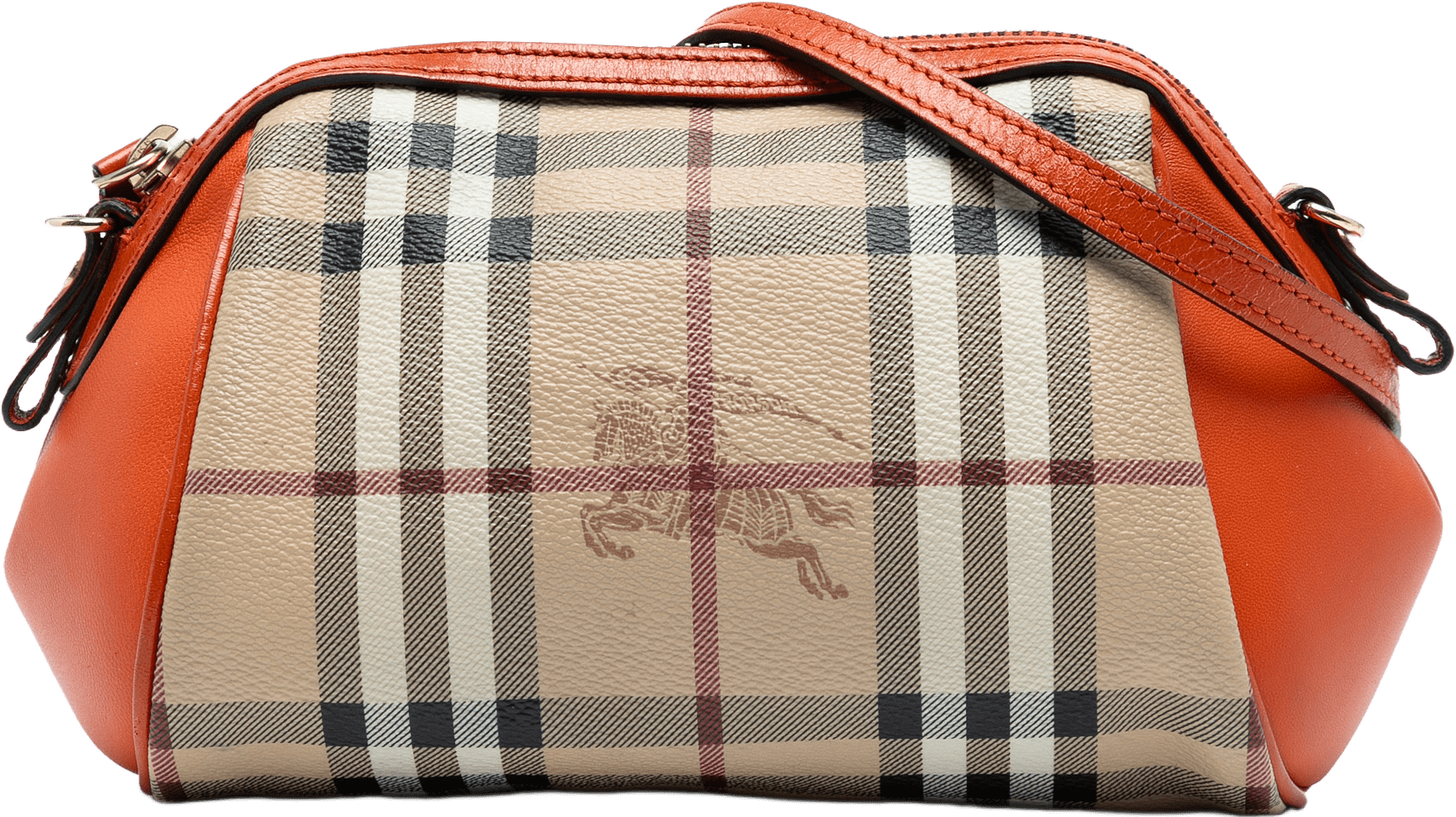 Burberry Haymarket Check Coated Canvas Crossbody, från Luxclusif, i färgen beige.