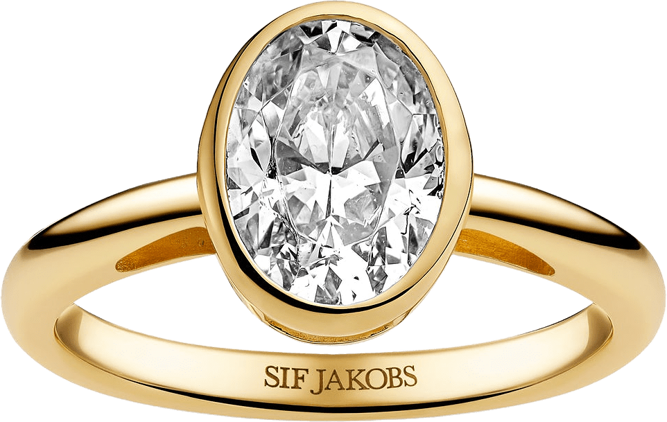 Ring Sardinien Ovale Grande, från Sif Jakobs Jewellery, i färgen 18k guldpläterad.