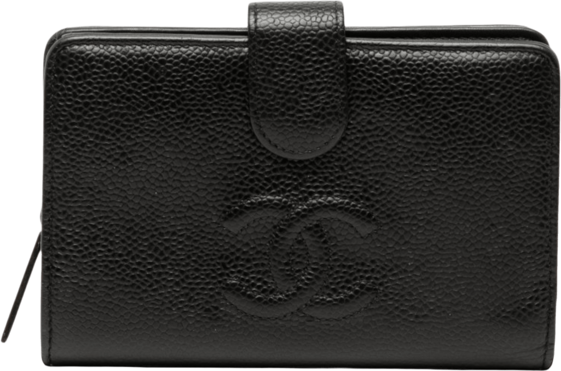 Chanel Cc Caviar Bifold Wallet, från Luxclusif, i färgen black.