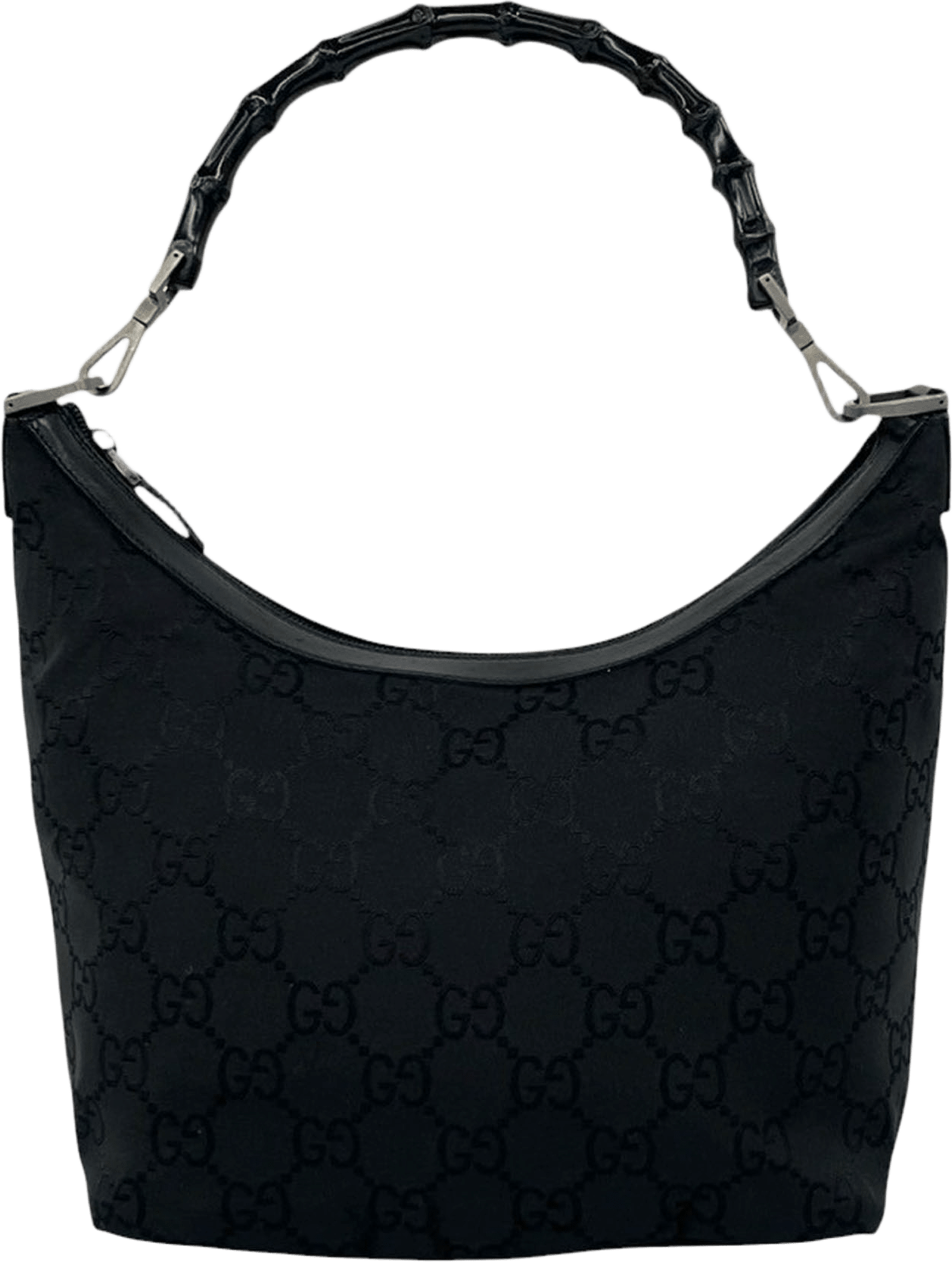 Gucci Gg Nylon Bamboo Shoulder Bag, från Luxclusif, i färgen black.