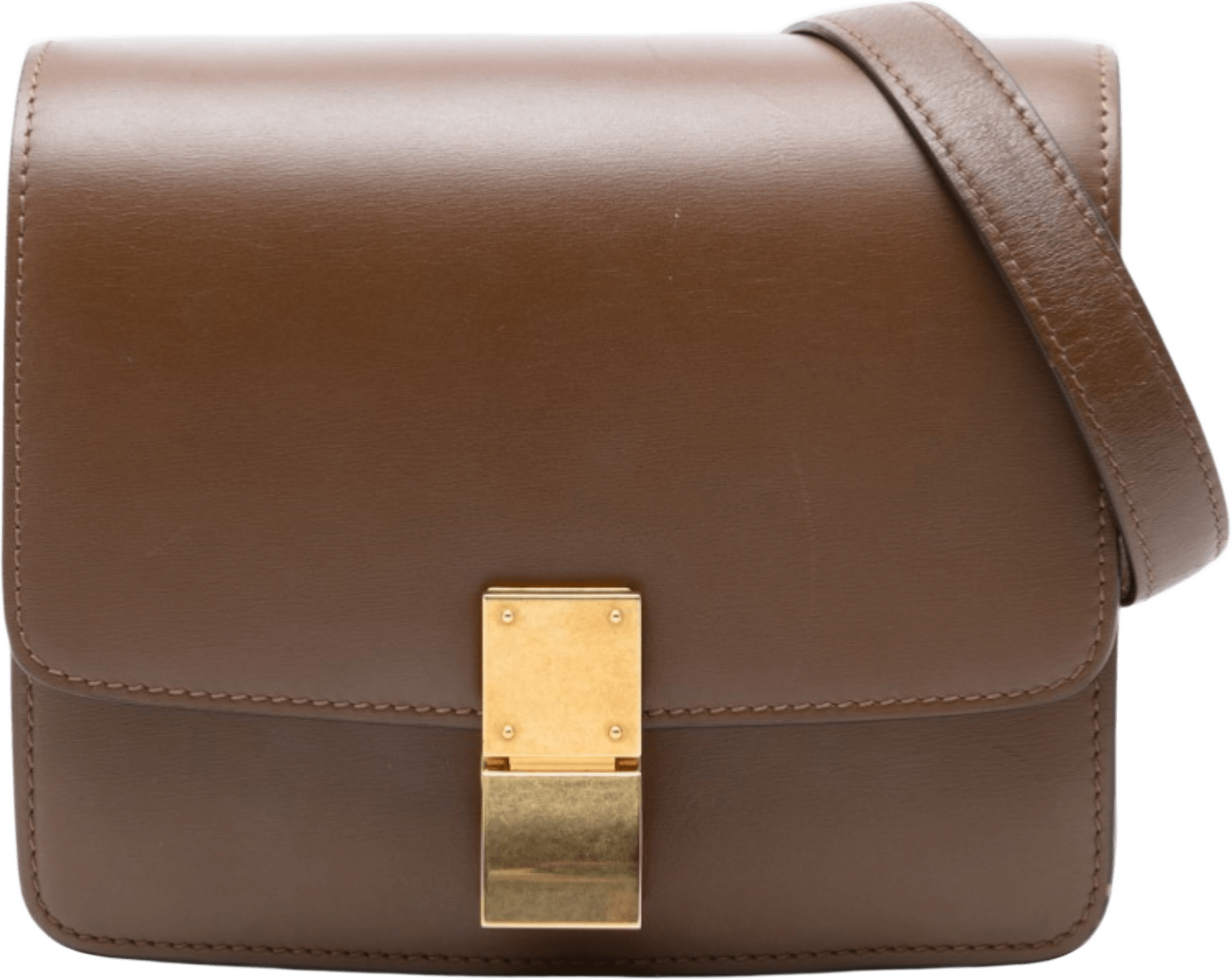 Celine Small Calfskin Classic Box, från Luxclusif, i färgen brown.