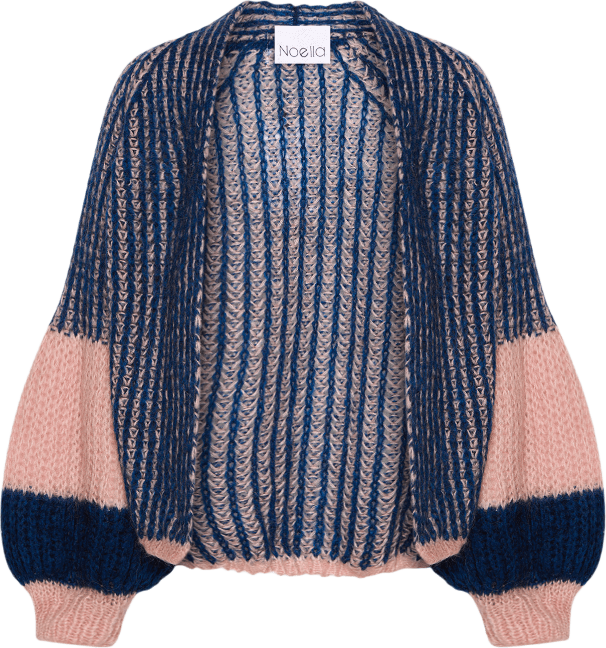 Liana Knit Cardigan - Rose/navy, från Noella, i färgen rose/navy.