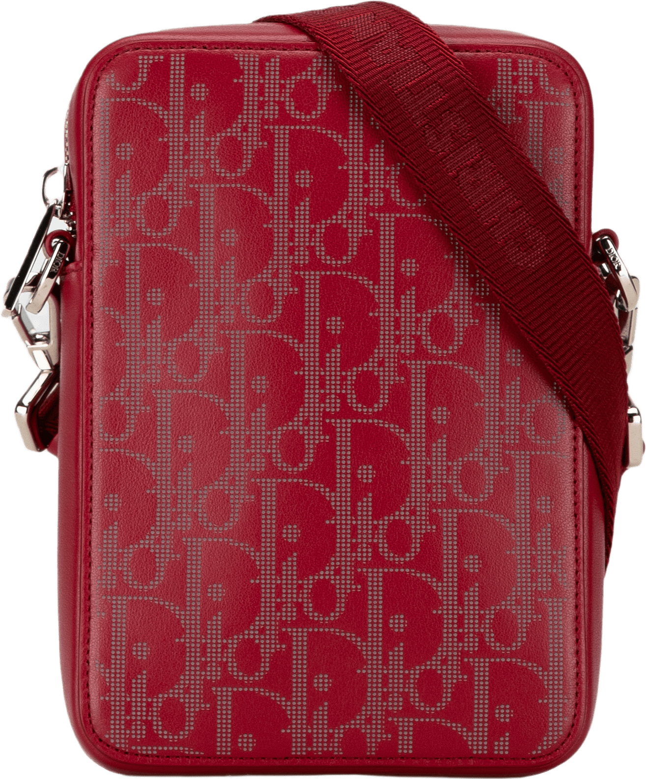 Dior Oblique Galaxy World Tour Messenger Bag, från Luxclusif, i färgen burgundy.