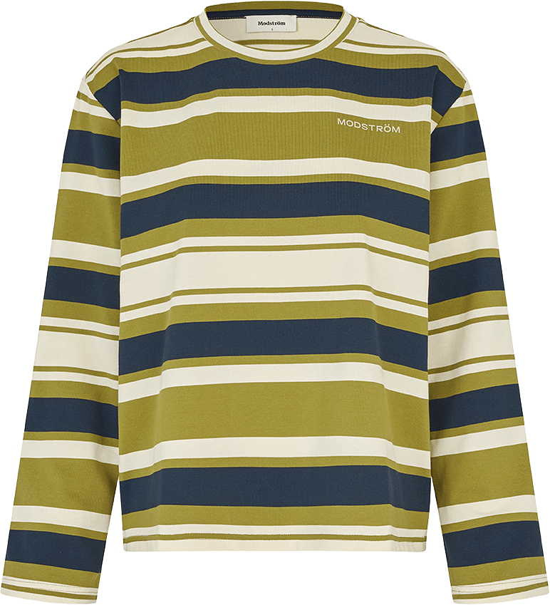 Urbanmd Stripe Ls T-shirt, från Modström, i färgen tarragon navy stripe.