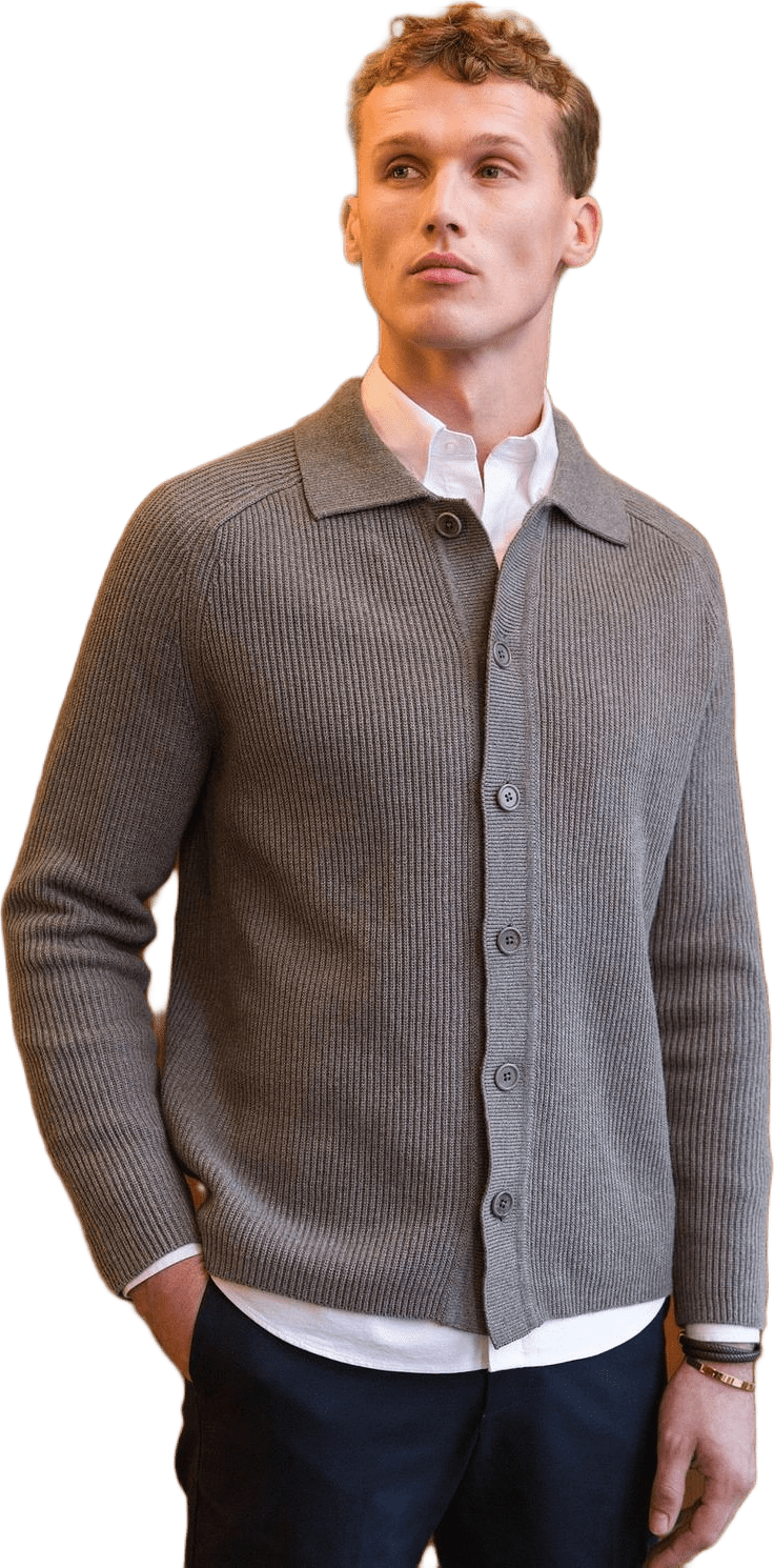 Cotton Rib Knitted Cardigan (milo)