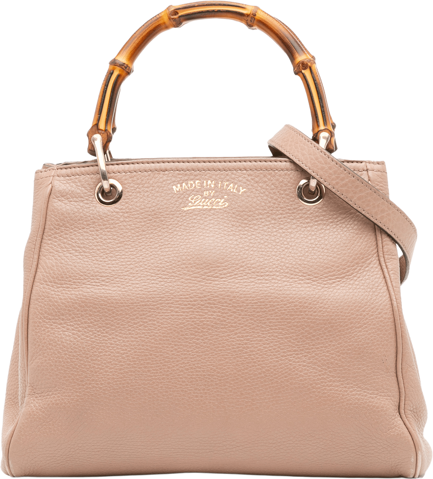 Gucci Small Calfskin Bamboo Shopper Satchel, från Luxclusif, i färgen pink.