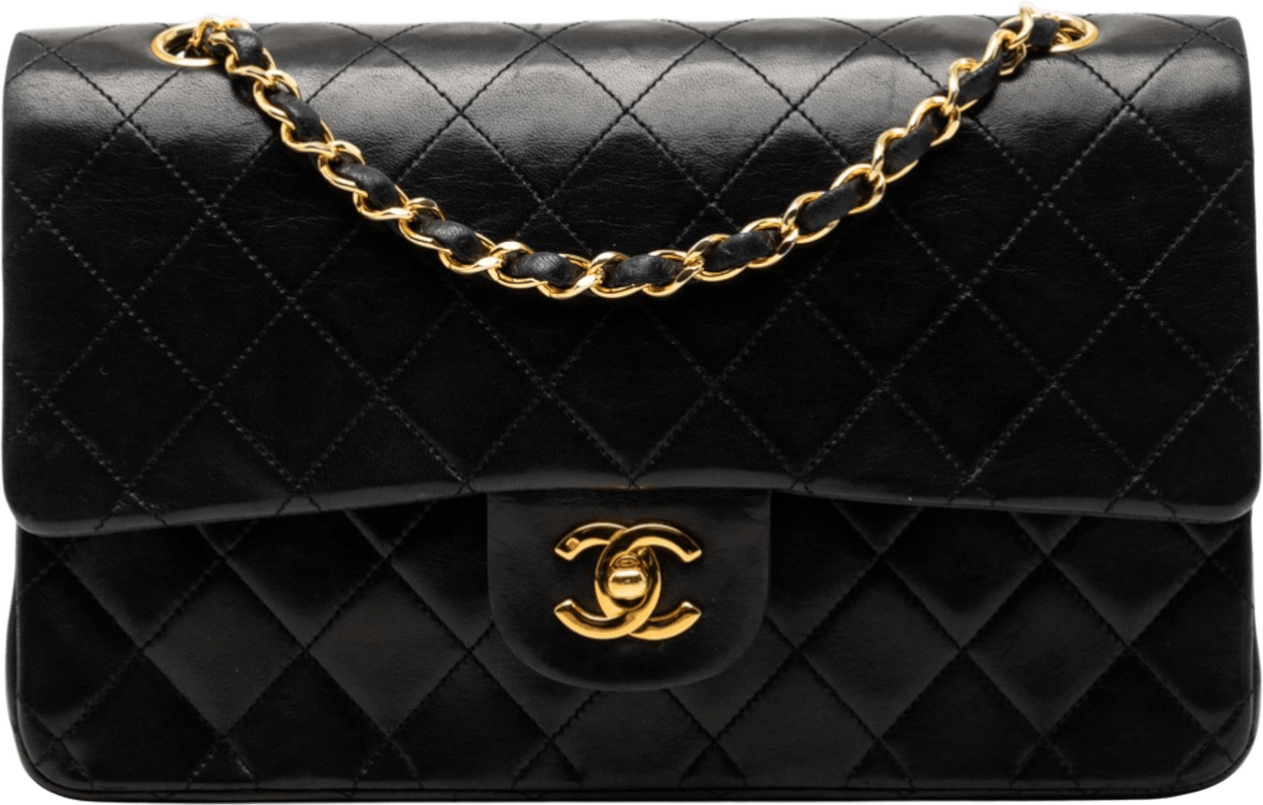Chanel Medium Classic Lambskin Double Flap, från Luxclusif, i färgen black.