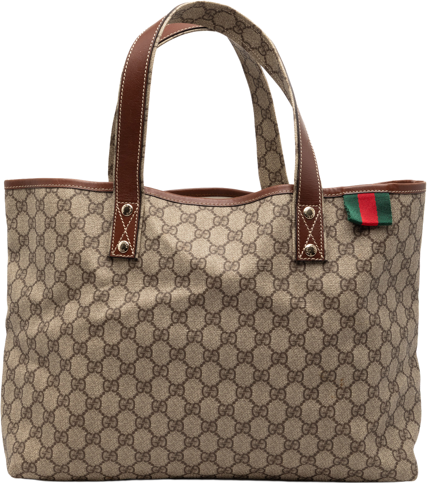 Gucci Medium Gg Supreme Web Loop Tote, från Luxclusif, i färgen beige.