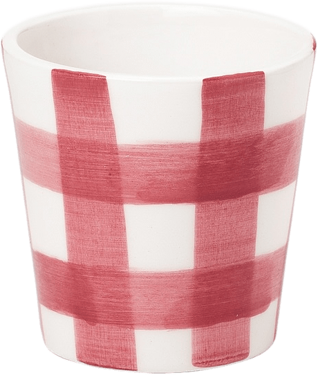 Iris Check Kopp - 8x8 Cm, från Pick A Poppy, i färgen red.