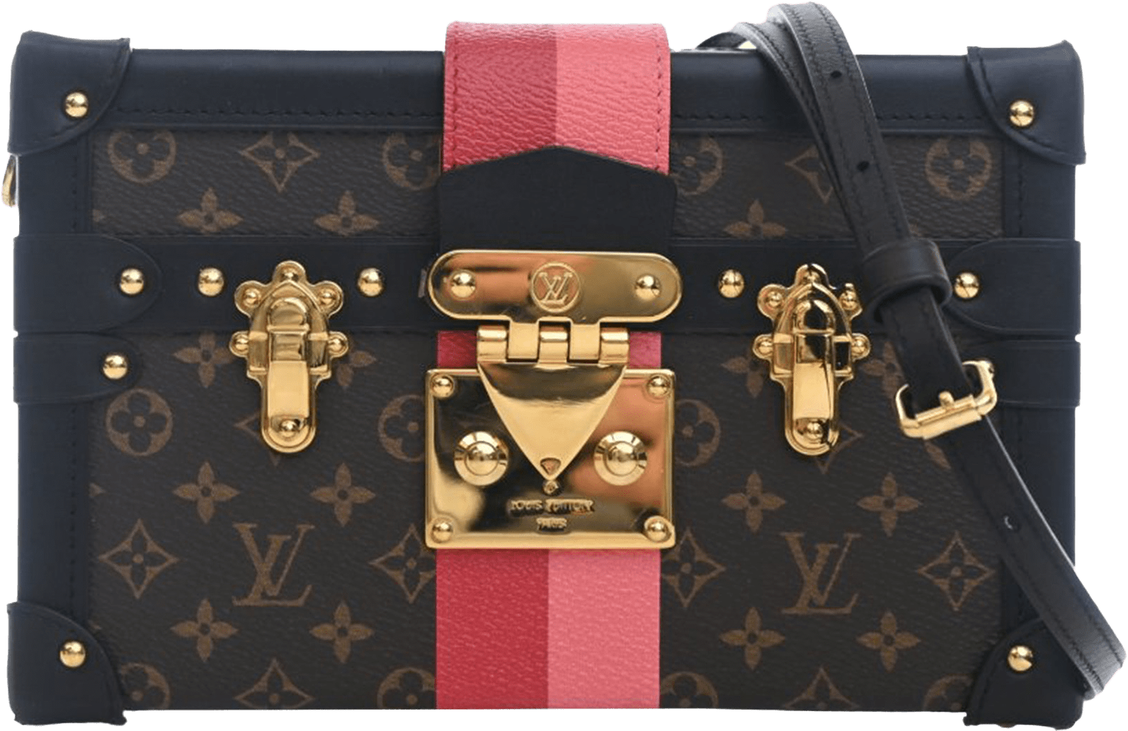 Louis Vuitton Monogram Petite Malle, från Luxclusif, i färgen brown.