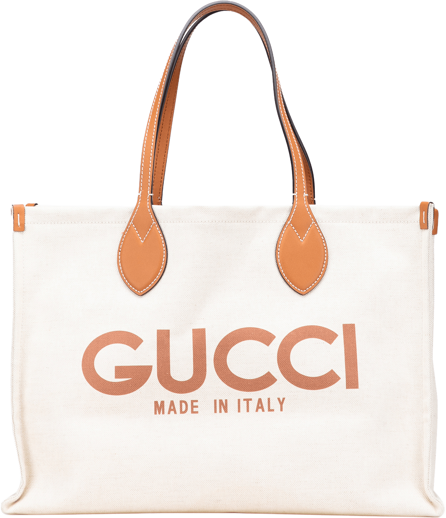 Gucci Large Canvas Logo Tote, från Luxclusif, i färgen beige.