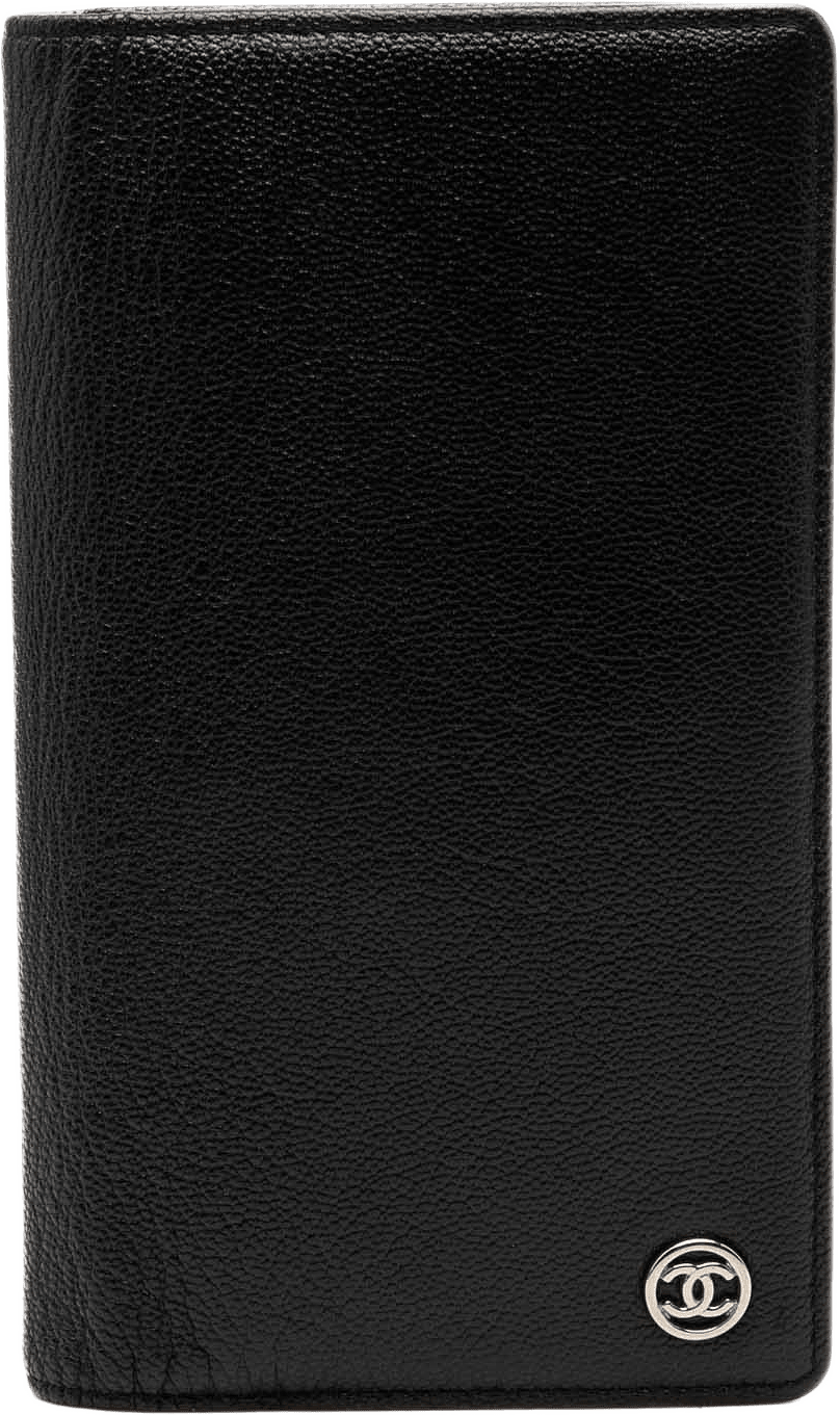 Chanel Cc Goatskin L Yen Wallet, från Luxclusif, i färgen svart.