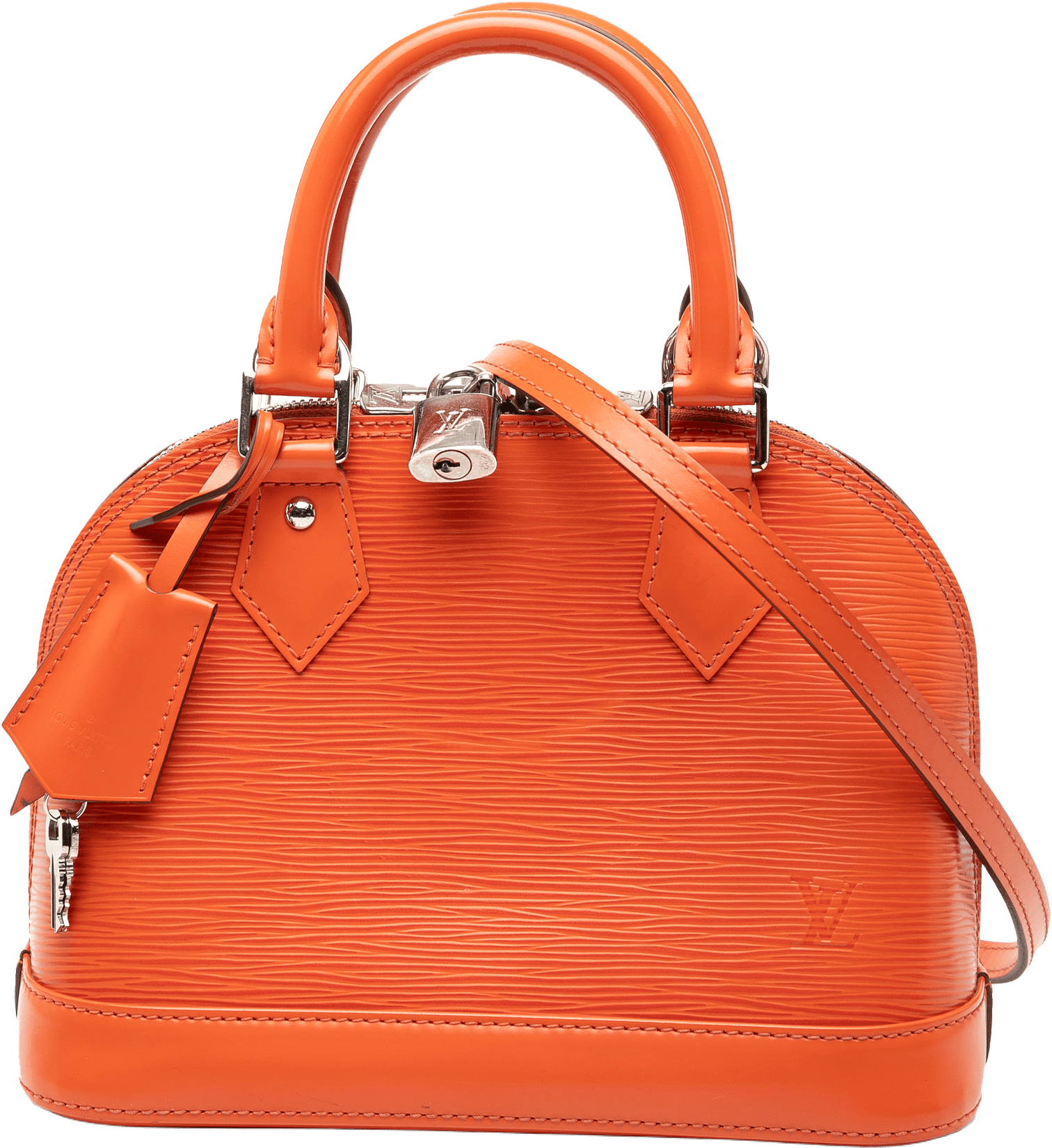 Louis Vuitton Epi Alma Bb, från Luxclusif, i färgen dark orange.