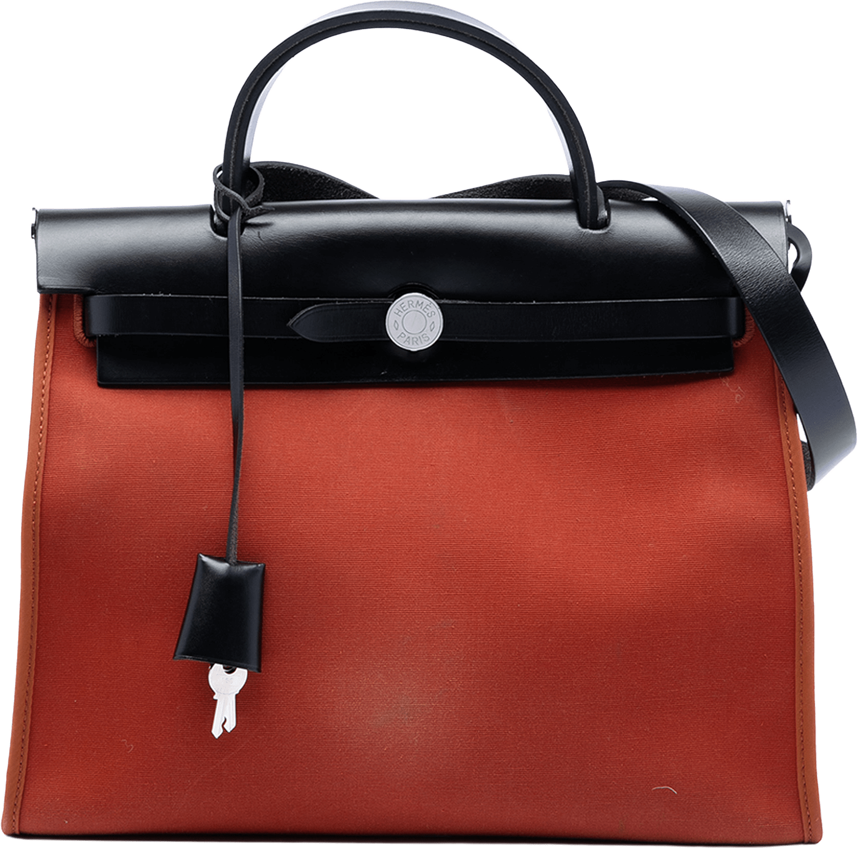 Hermès Toile Herbag Zip 31, från Luxclusif, i färgen dark orange.