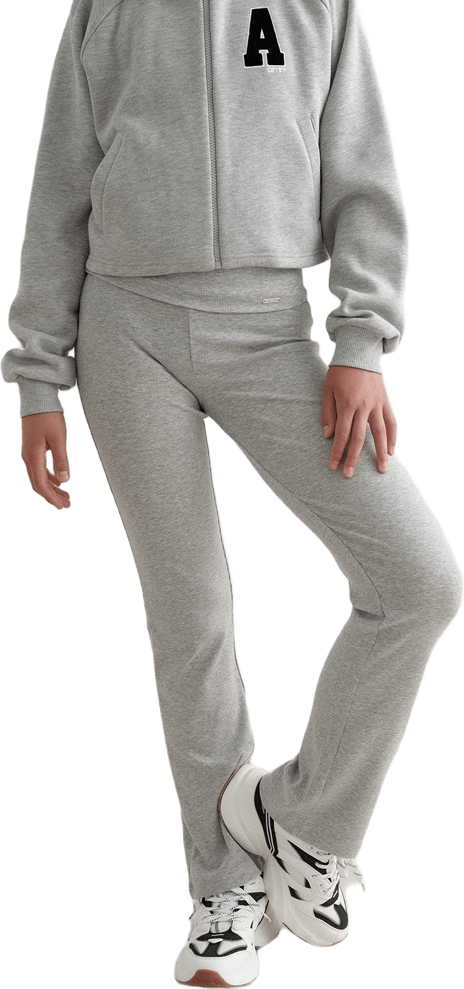 Grey Melange Young Ease Ribbed Pants