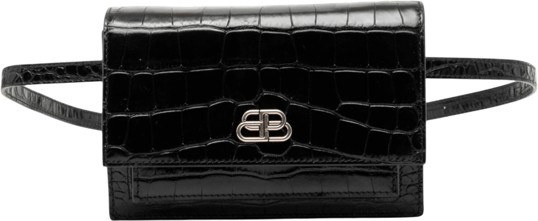 Balenciaga Croc Embossed Leather Sharp Belt Bag Xs, från Luxclusif, i färgen black.