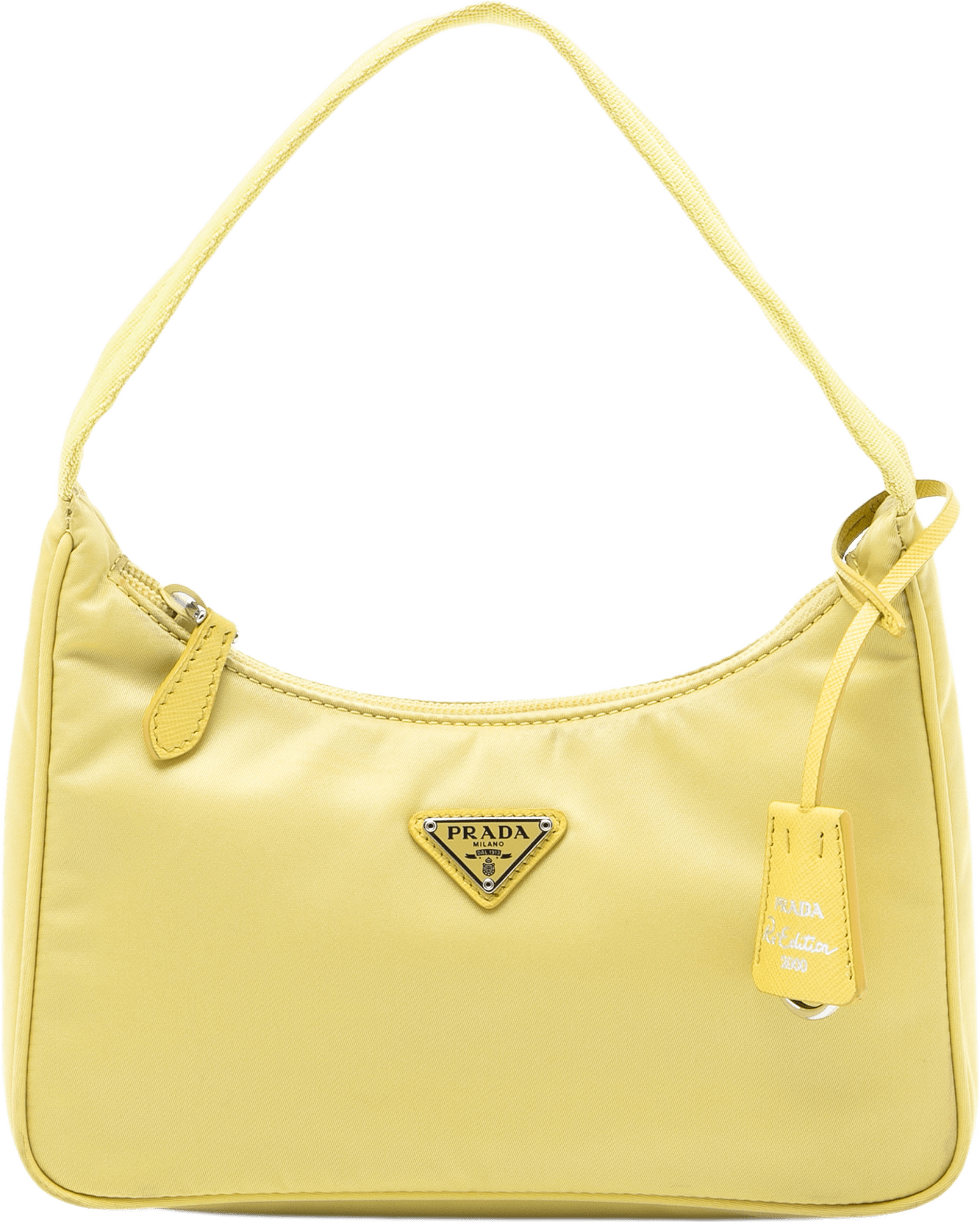 Prada Mini Tessuto Re Edition 2000 Shoulder Bag, från Luxclusif, i färgen light yellow.