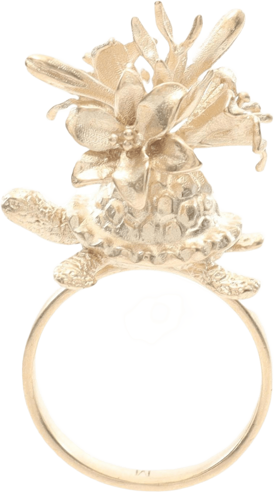 Dior Gold Plated Turtle Flower Ring, från Luxclusif, i färgen gold.