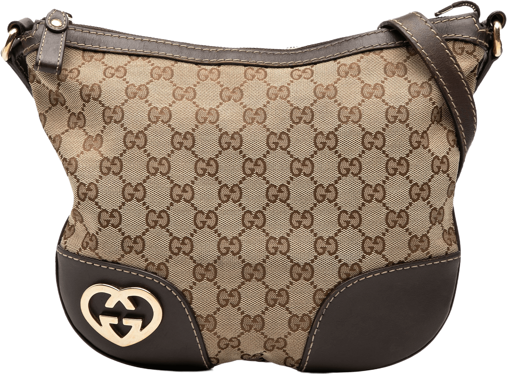 Gucci Gg Canvas Lovely Crossbody, från Luxclusif, i färgen beige.