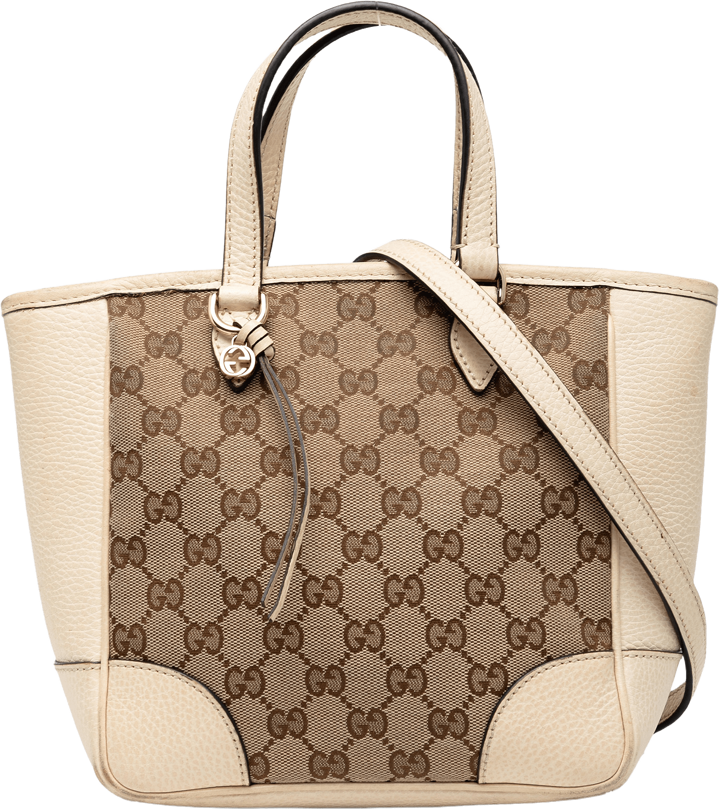 Gucci Small Gg Canvas Bree Satchel, från Luxclusif, i färgen beige.