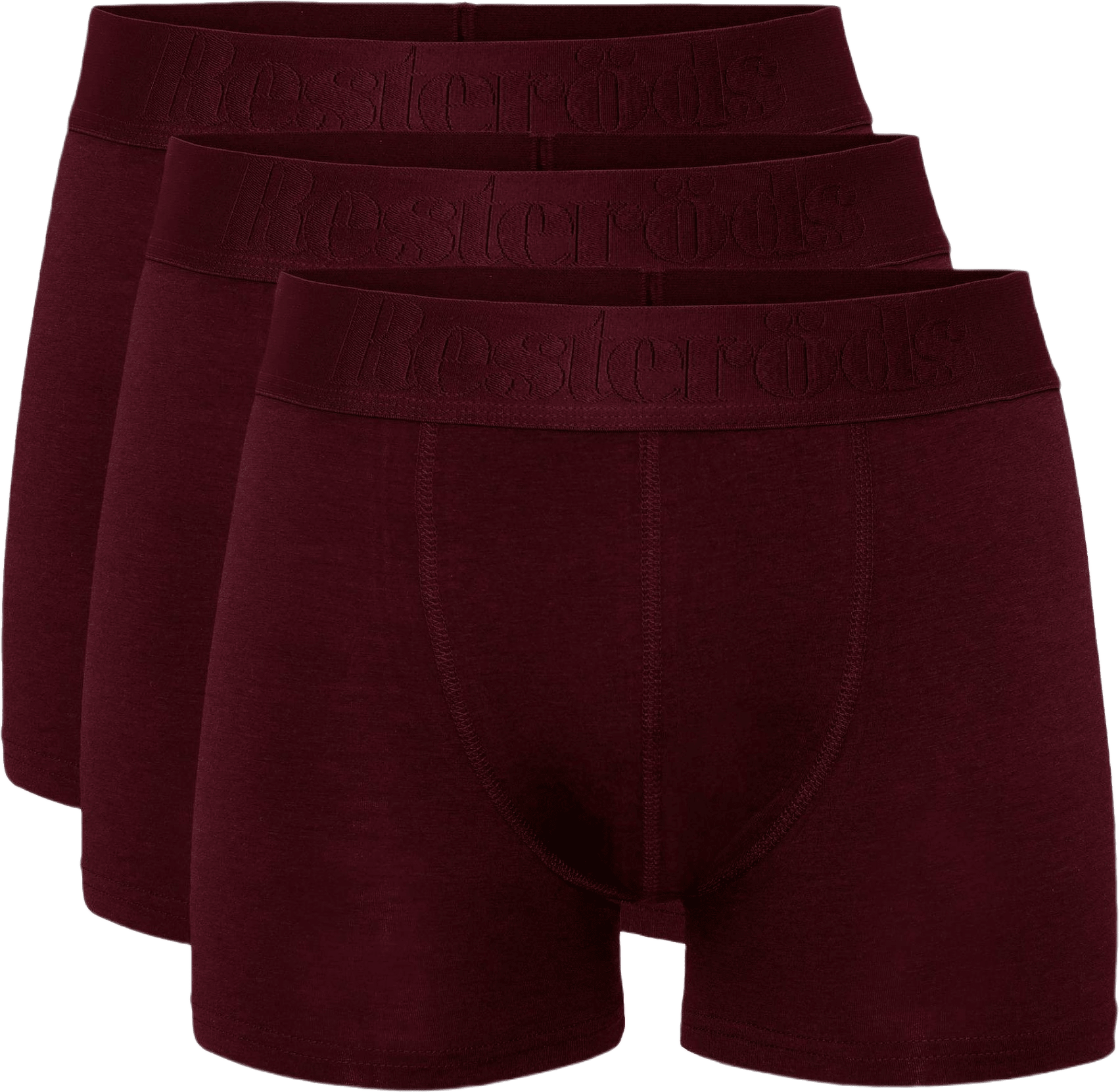 Bambu, Boxer "gunnar", 3-pack, Bordeaux, från Resteröds, i färgen purple.