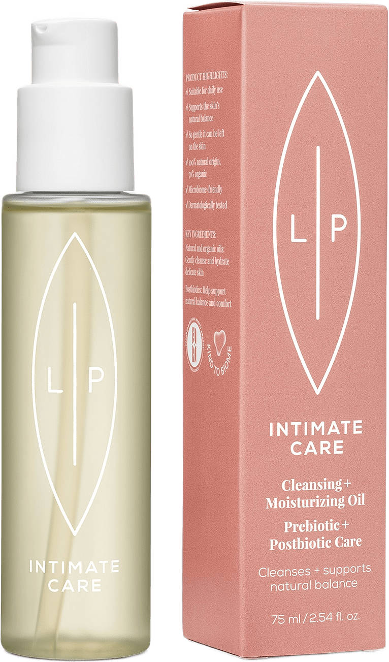 Cleansing + Moisturising Oil, Prebiotic + Postbiotic, från Lip Intimate Care.