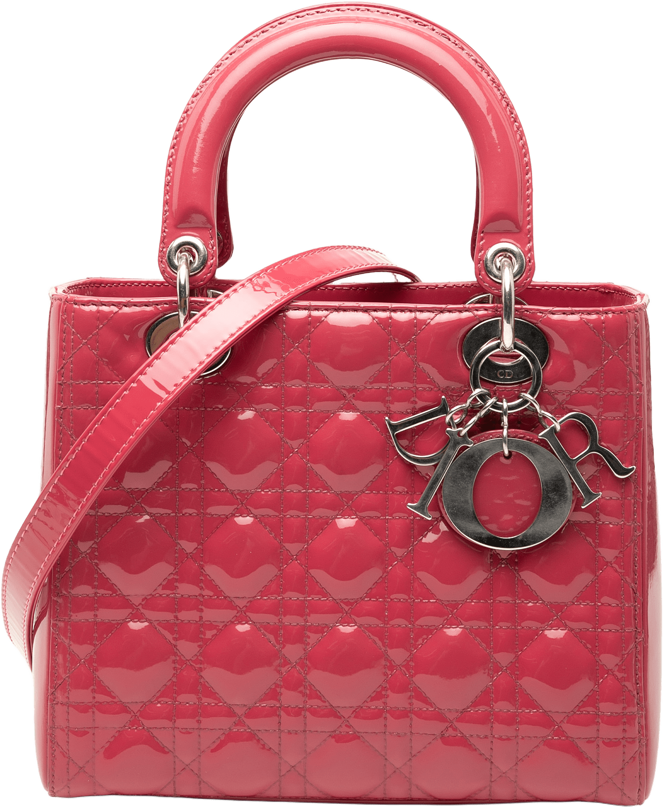 Dior Medium Patent Cannage Lady Dior, från Luxclusif, i färgen blush.