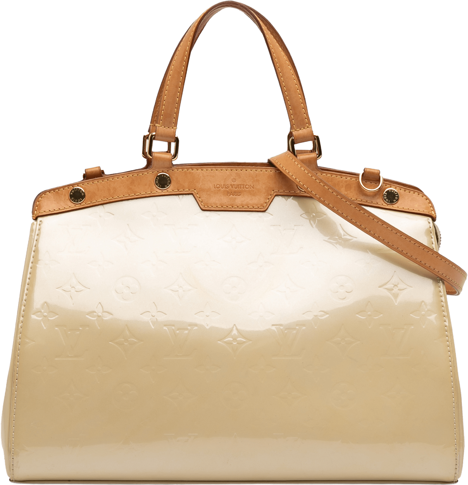 Louis Vuitton Monogram Vernis Brea Mm, från Luxclusif, i färgen beige.