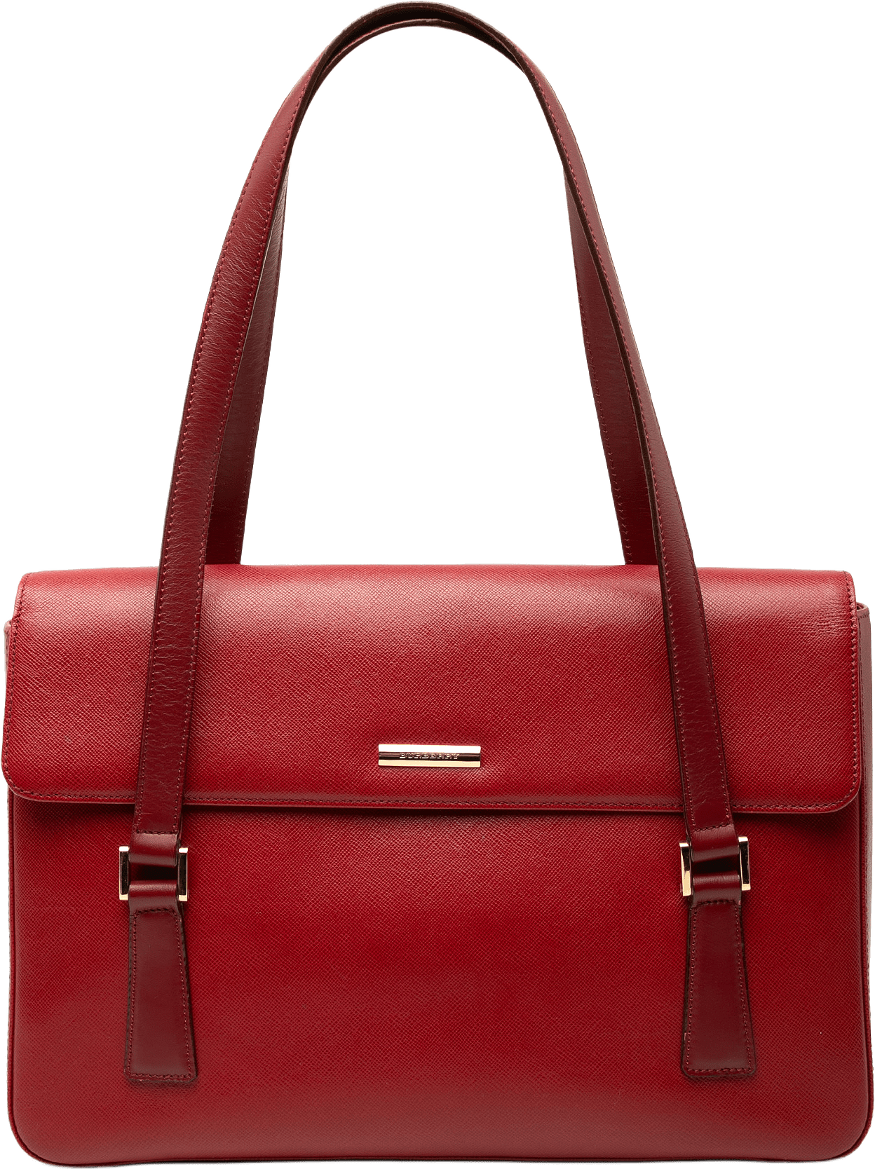 Burberry Leather Handbag, från Luxclusif, i färgen red.