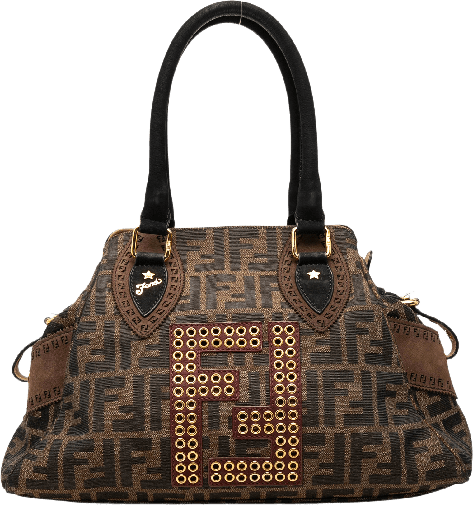 Fendi Zucca Canvas Grommet Etniko Du Jour Tote, från Luxclusif, i färgen brun.