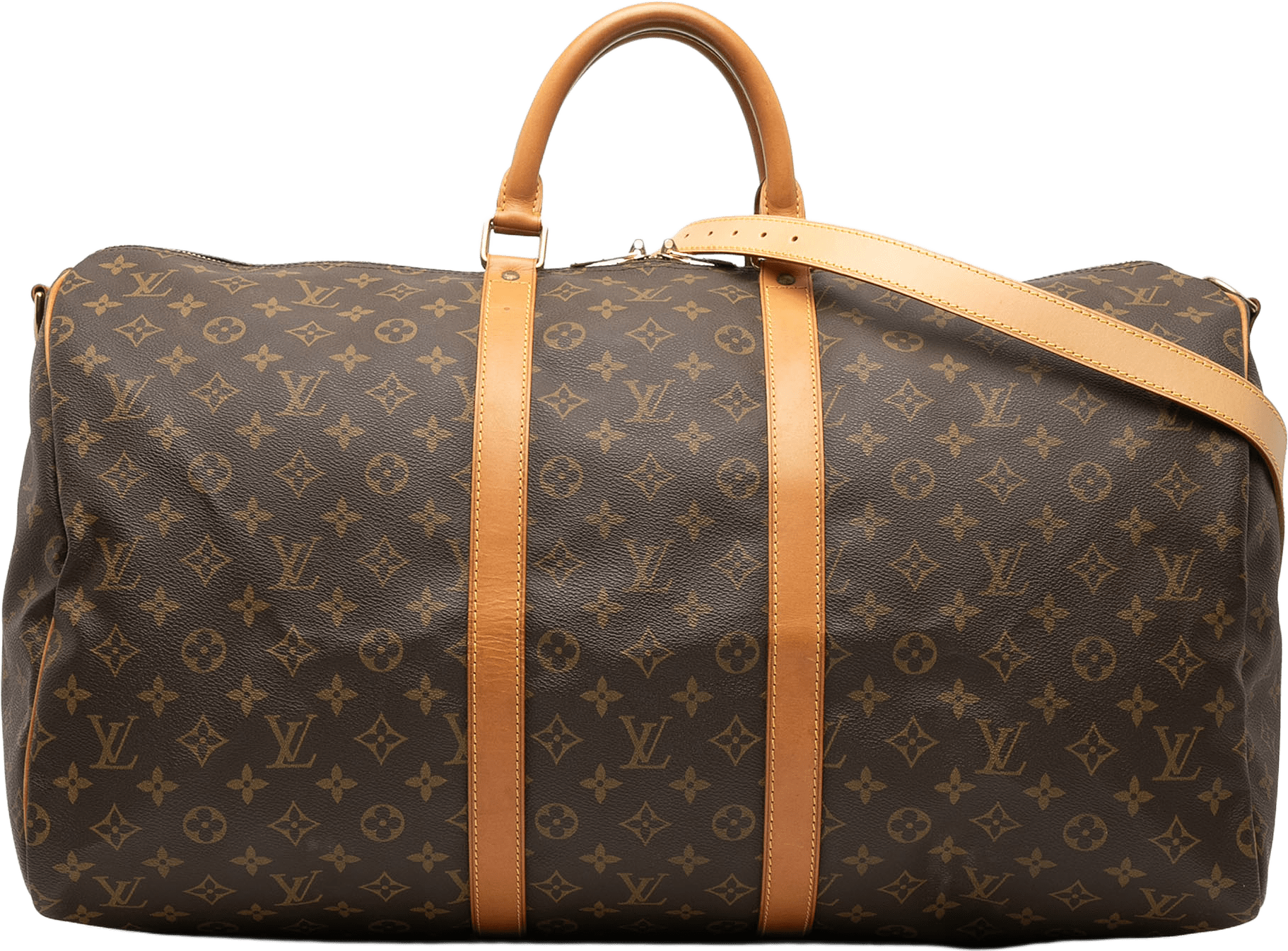 Louis Vuitton Monogram Keepall Bandouliere 55, från Luxclusif, i färgen brown.