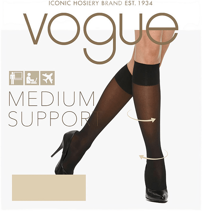 Stödknästrumpa, Support 40, från Vogue, i färgen Grey.