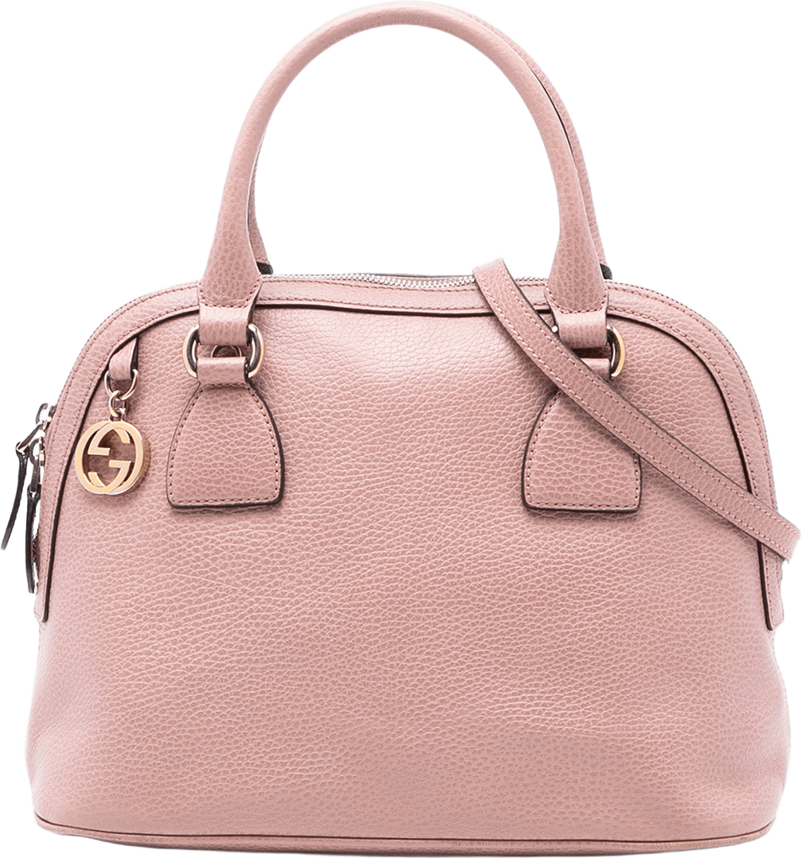 Gucci Small Dollar Calfskin Gg Charm Dome Satchel, från Luxclusif, i färgen pink.