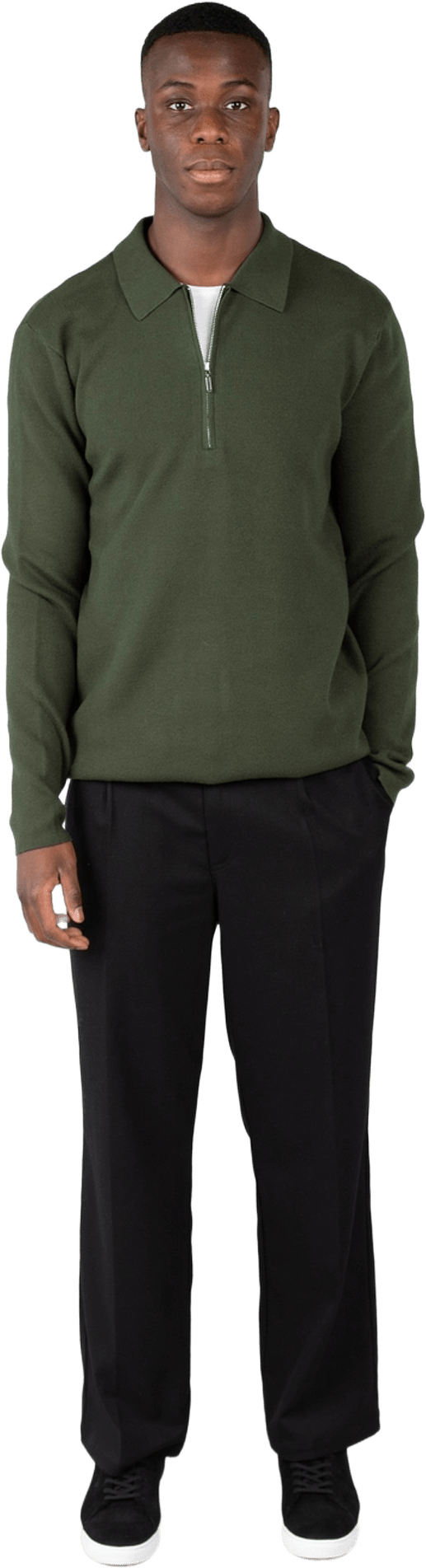 Caleb Knitted Half Zip, från Ciszere, i färgen green.