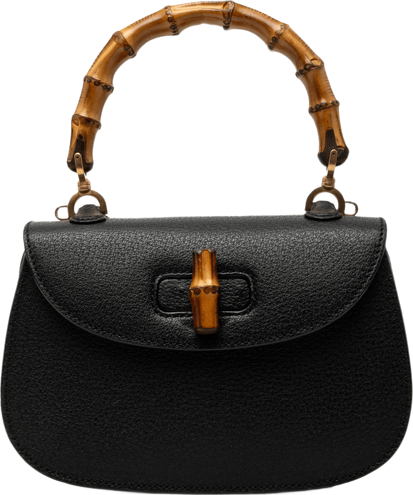 Gucci Small Grained Calfskin Bamboo Night, från Luxclusif, i färgen svart.